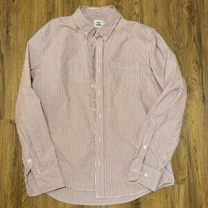 Slim-Fit Red Stripe Button-Down Shirt - Men's
